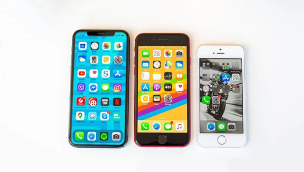 مقایسه آیفون اس ای (2020) و آیفون 11 پرو و آیفون اس ای (جلوی بدنه)