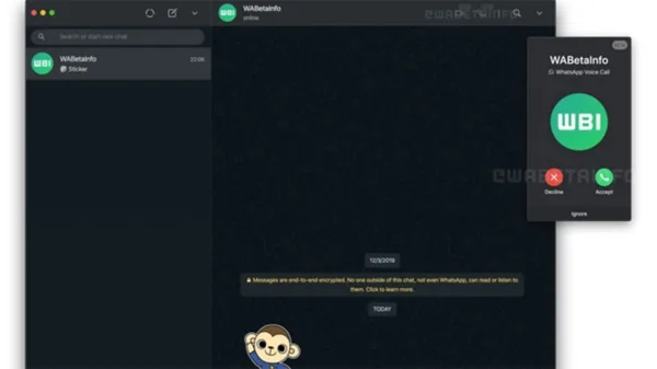 دریافت تماس صوتی و تصویری در واتساپ وب