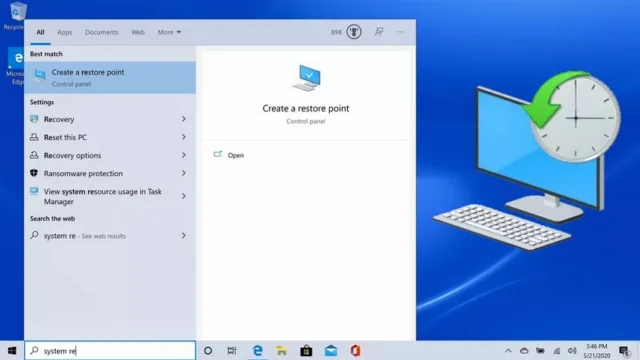 System Restore در ویندوز 10