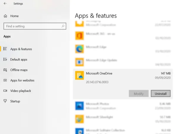 از حذف یا غیر فعال کردن OneDrive
