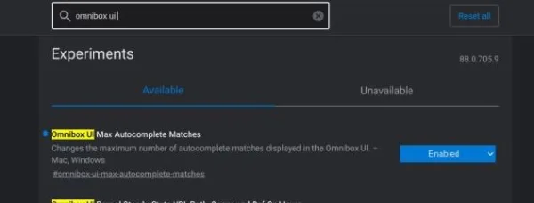 Omnibox UI Max Autocomplete Matches