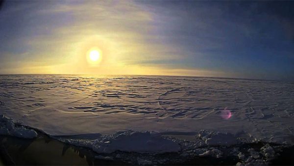 غروب خورشید در قطب شمال