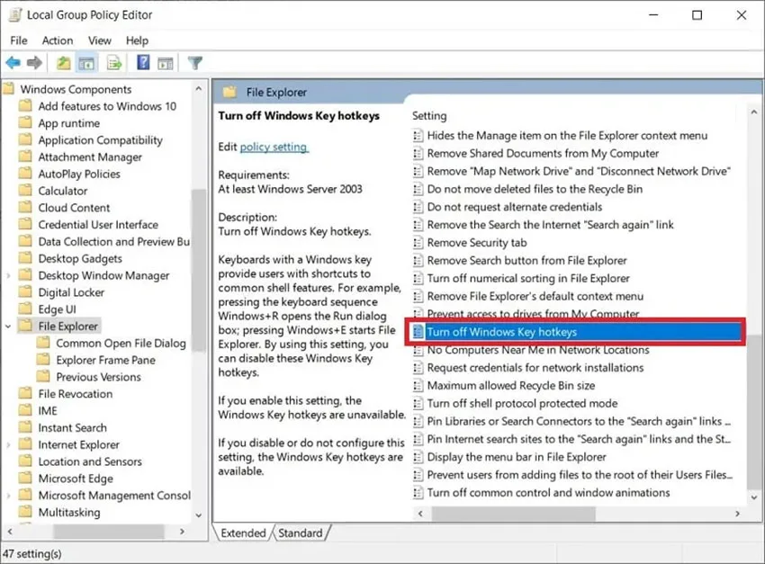 پنجره Group Policy Editor