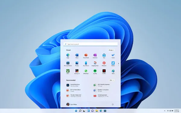 منوی استارت ویندوز 11
