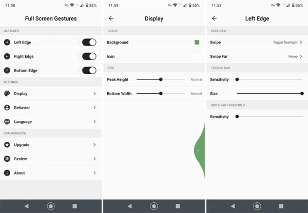 Full Screen Gestures