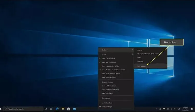 چگونه نوار ابزار Quick Launch را به ویندوز 10 اضافه کنیم؟ 2