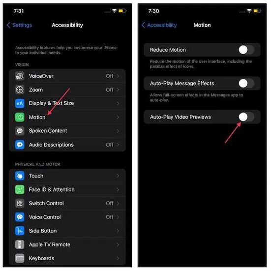 10 راهکار برای کاهش مصرف باتری در آی او اس 15برای بهتر شدن باتری iOS 15 پخش خودکار ویدیو در مرورگر سافاری را غیرفعال کنید