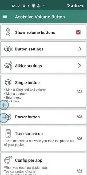 تنظیم صدای گوشی و تبلت Assistive Volume Button