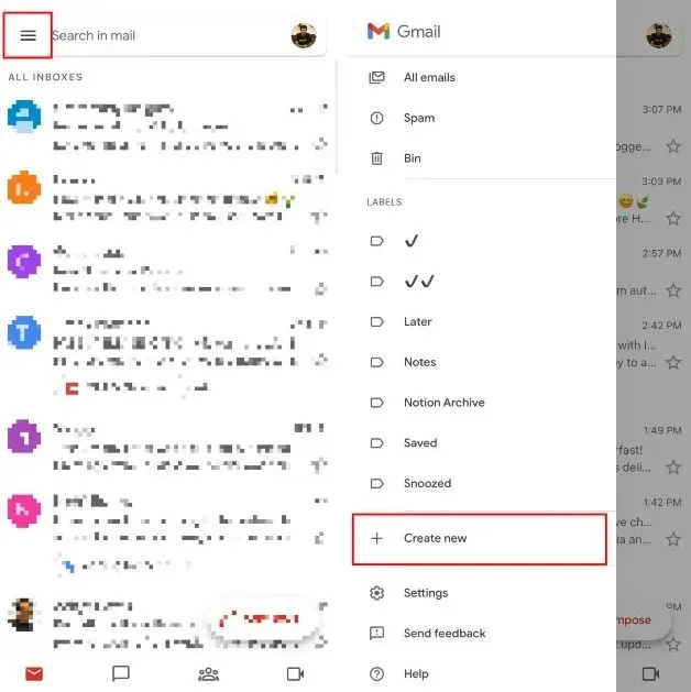 چگونه از طریق اپ جیمیل روی آیفون و اندروید برچسب بسازیم 1