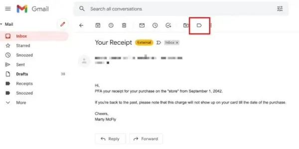 اعمال برچسب ایمیلها روی وبسایت جیمیل 1