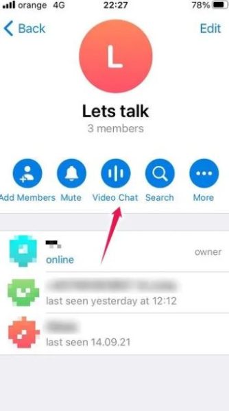 آموزش تماس ویدیویی گروهی در موبایل تلگرام 1