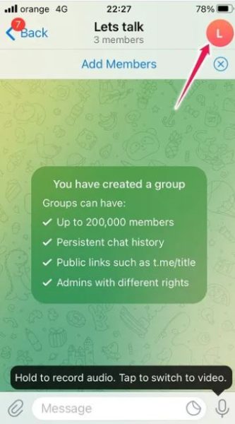 آموزش تماس ویدیویی گروهی در موبایل تلگرام 2