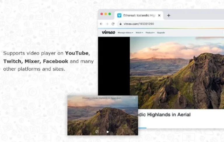  افزونه گوگل کروم Picture-in-Picture
