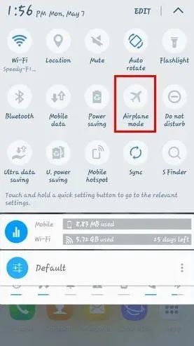 راه حل استفاده از حالت Airplane Mode