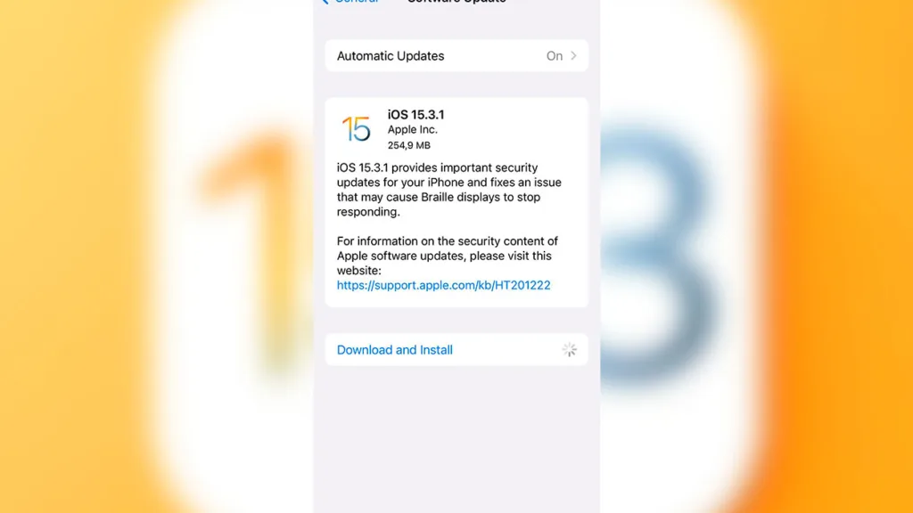 به‌روزرسانی iOS 15.3.1