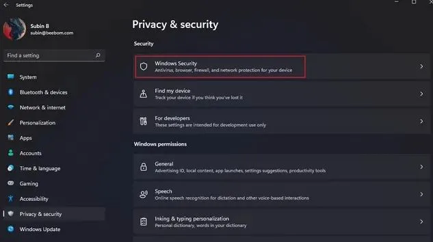 فعال کردن مایکروسافت دیفندر در ویندوز 11 1