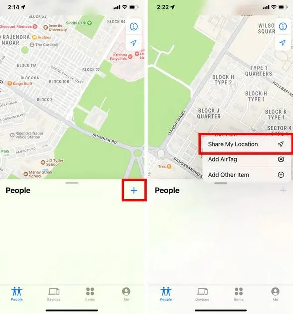 ارسال لوکیشن در آیفون با استفاده از Find My