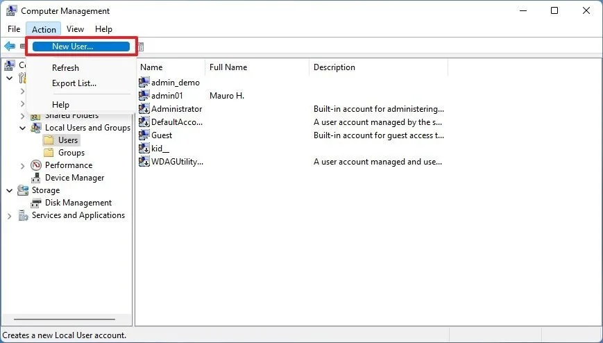 چگونه با استفاده از Computer Management اکانت مهمان ایجاد کنیم؟