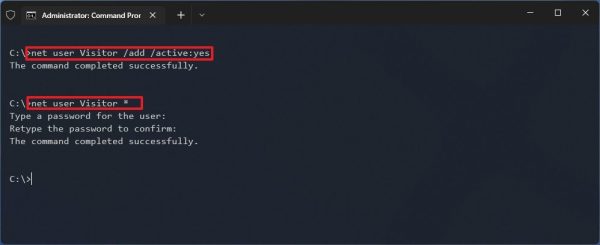 چگونه با استفاده از Command Prompt اکانت مهمان ایجاد کنیم؟