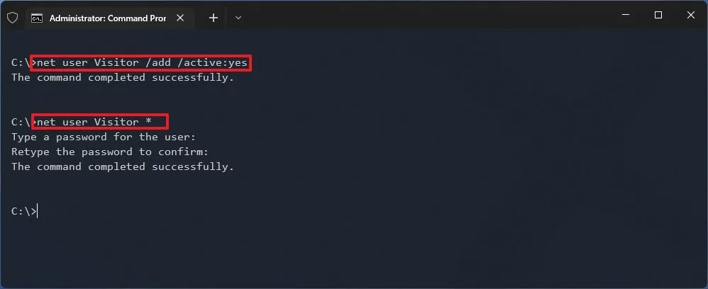 چگونه با استفاده از Command Prompt اکانت مهمان ایجاد کنیم؟