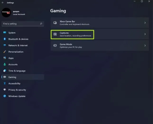 تنظیمات Xbox Gamebar برای ضبط ویدیو از صفحه نمایش 