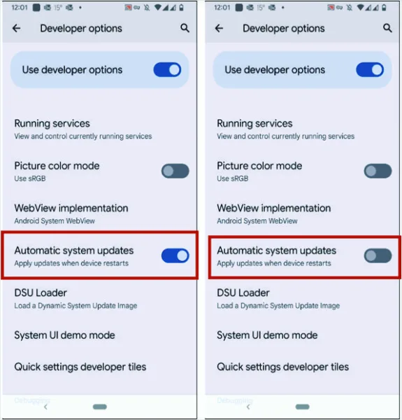 آپدیت خودکار را برای سیستم عامل غیرفعال کنید