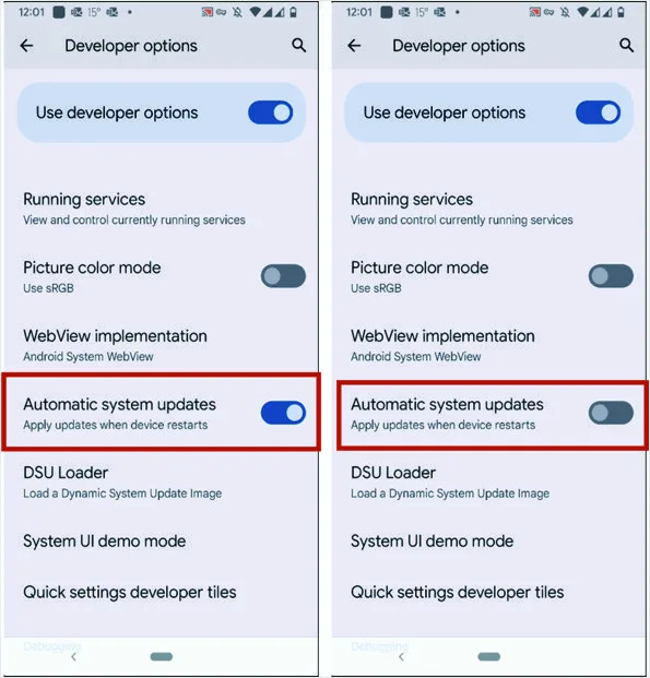 آپدیت خودکار را برای سیستم عامل غیرفعال کنید