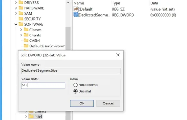 VRAM Registry Key