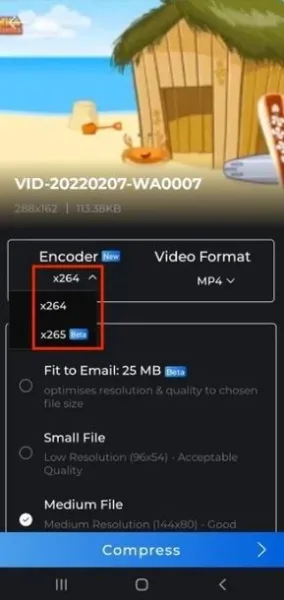 چطور ویدیوها را با استفاده از اپ Video Compressor – Converter فشرده‌سازی کنیم؟ 6
