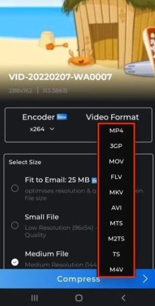 چطور ویدیوها را با استفاده از اپ Video Compressor – Converter فشرده‌سازی کنیم؟ 7