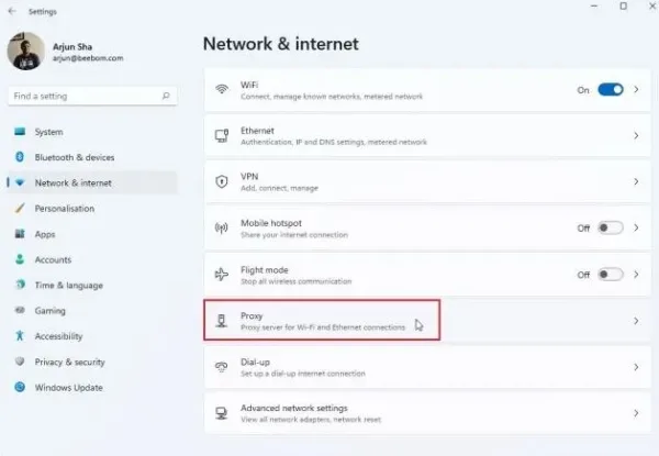 8- DNS و تنظیمات پروکسی را بررسی کنید 4