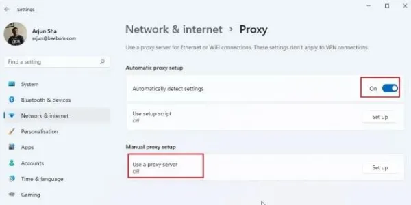 8- DNS و تنظیمات پروکسی را بررسی کنید 5