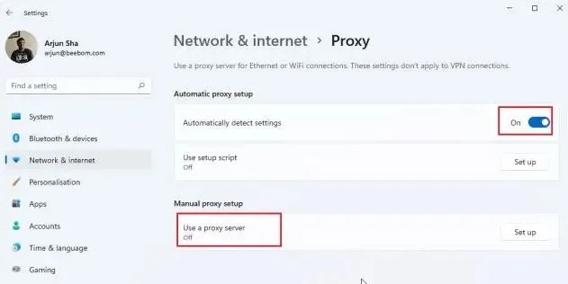 8- DNS و تنظیمات پروکسی را بررسی کنید 5