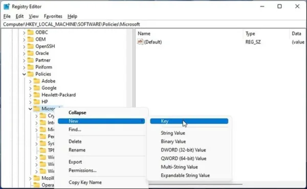 new key dsh registry