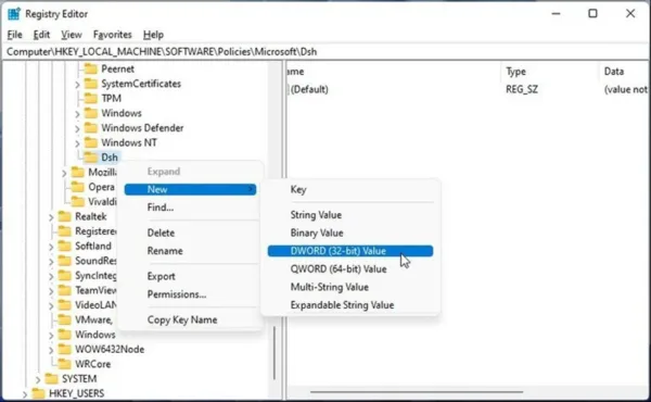 new DWORD 32bit value