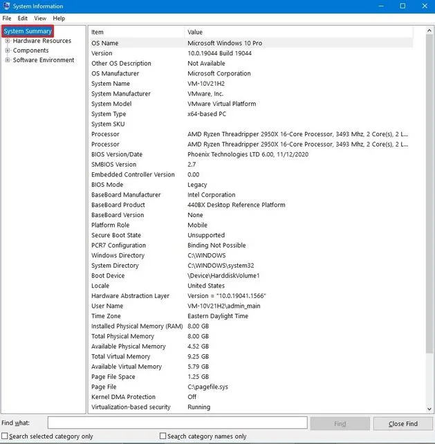 چگونه با استفاده از System Information مشخصات کامپیوتر و لپ تاپ در ویندوز 10 را پیدا کنیم؟ 1
