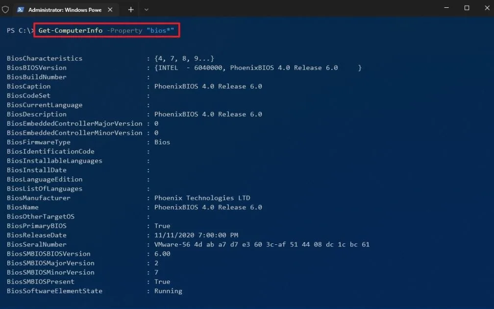 چگونه با استفاده از PowerShell مشخصات کامپیوتر و لپ تاپ در ویندوز 10 را پیدا کنیم؟ 3