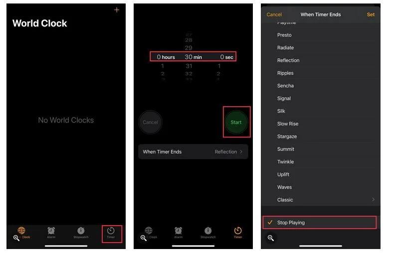 نحوه تنظیم تایمر خواب در برنامه اپل موزیک 1