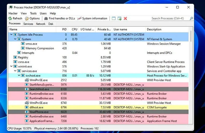 برنامه Process Hacker