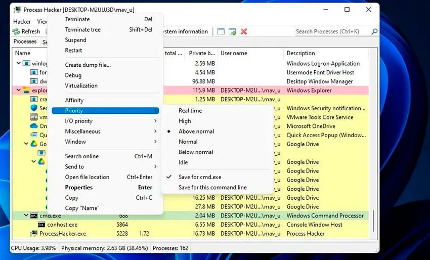 برنامه Process Hacker
