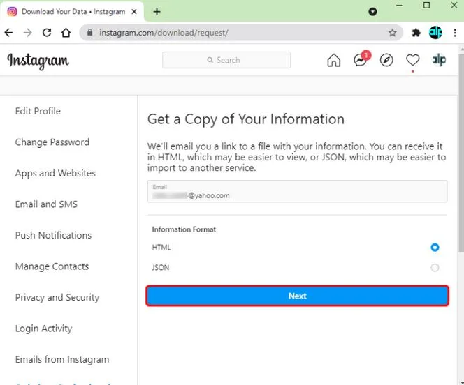 بازیابی پیام های حذف شده از اینستاگرام با استفاده از Instagram Data 5