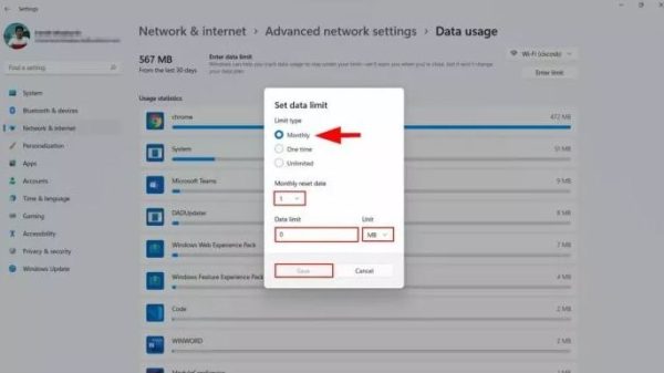 چگونه محدودیت میزان استفاده از اینترنت در ویندوز 11 را تنظیم کنیم؟ 5