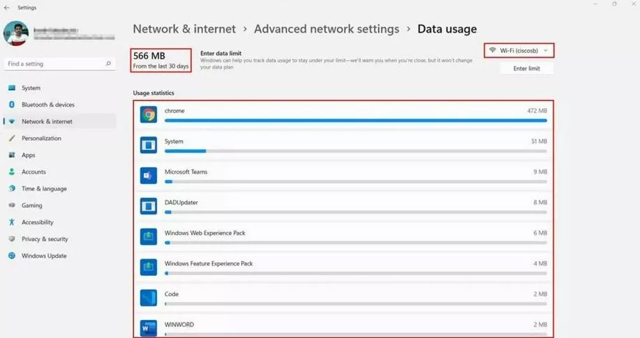 چگونه میزان استفاده برنامه ها از اینترنت را در ویندوز 11 بررسی کنیم؟ 4