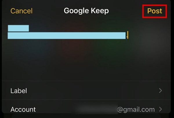 پشتیبان گیری از برنامه Notes آیفون با استفاده از Google Keep 7