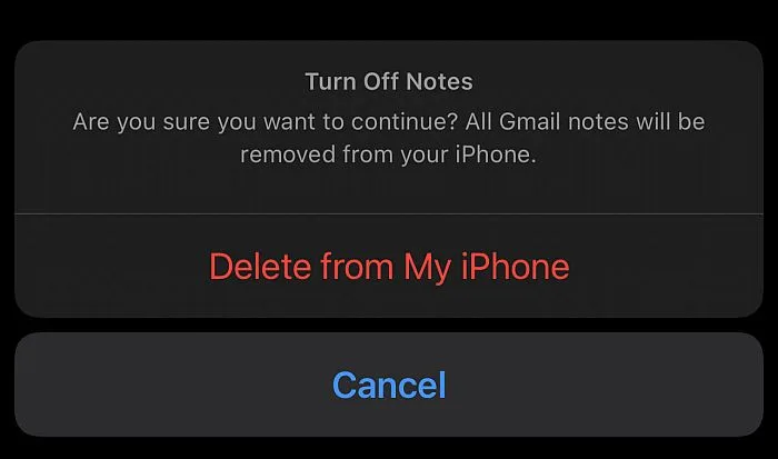 پشتیبان گیری از برنامه Notes آیفون با استفاده از Gmail 6
