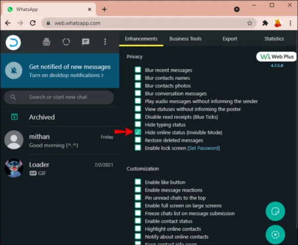 چگونه با استفاده از کامپیوتر وضعیت آنلاین بودن خود را در واتساپ پنهان کنیم 5