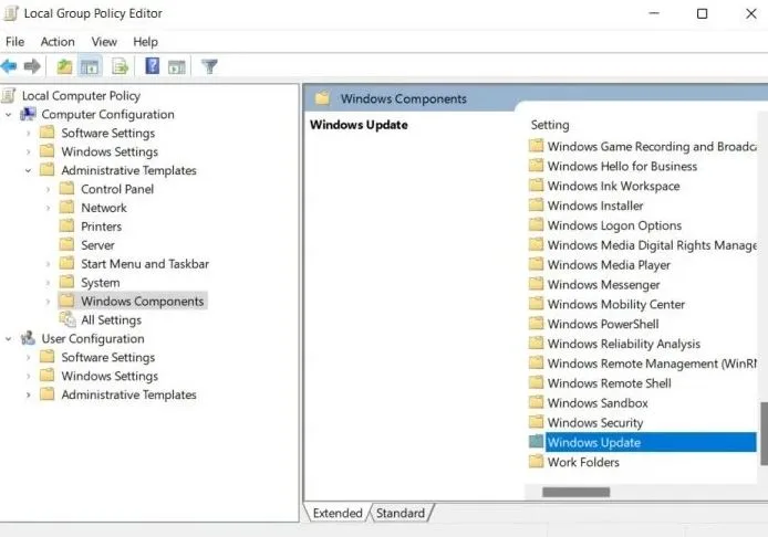 6- جلوگیری از آپدیت ویندوز با استفاده از Group Policy 3