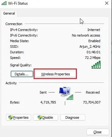 دیدن پسورد وای-فای در ویندوز 11 با استفاده از Settings App 5