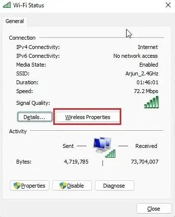 دیدن پسورد وای-فای در ویندوز 11 با استفاده از Control Panel 3